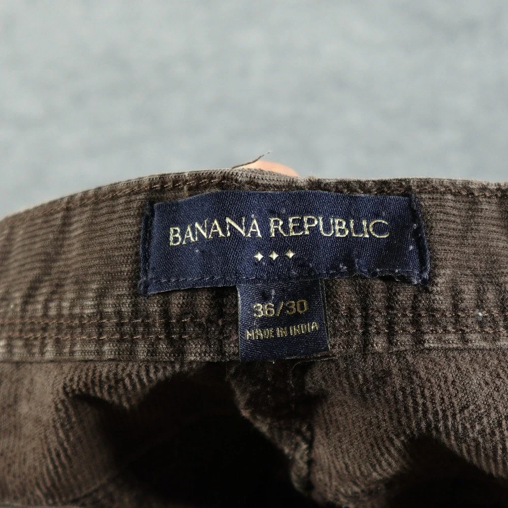 Banana Republic Corduroy Pants Mens 36x30 Brown Straight‎ Leg 100% Cotton Casual